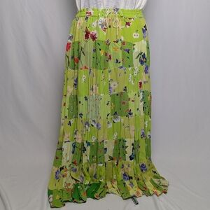 Floral Green Maxi Skirt